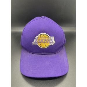 VTG NIKE LOS ANGELES LAKERS PURPLE BASKETBALL STRAPBACK HAT NBA PLAIN LOGO STRAP